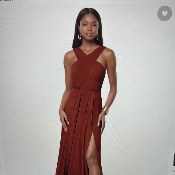 Azazie Brandie Dress Desert Rose - Picture 1 of 10